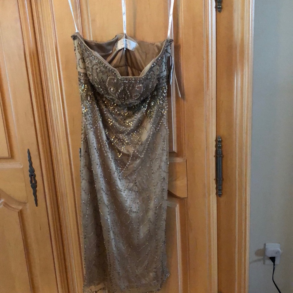 Sue Wong Walt Disany signature beaded strapless dress